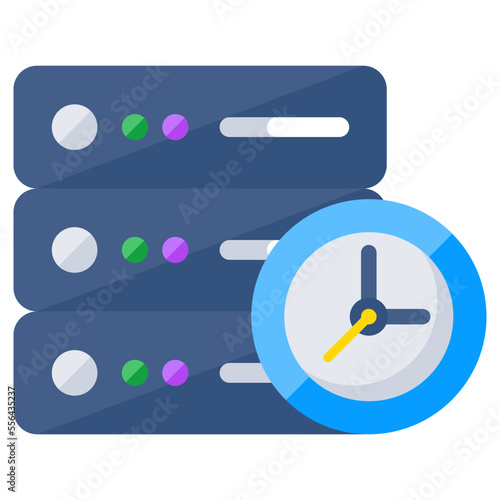 Conceptualizing flat design icon of server backup 