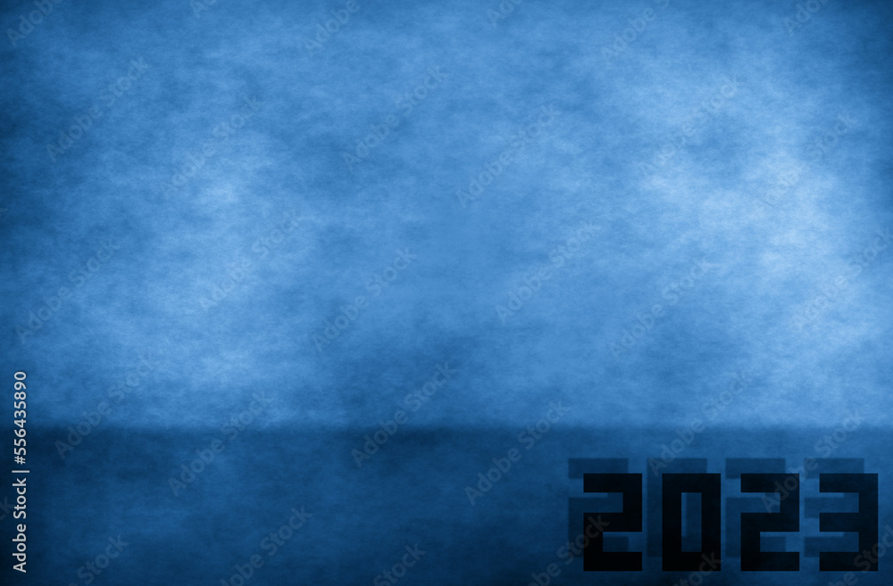 Niebieskie tło 2023 sylwester nowy rok - obrazy, fototapety, plakaty 