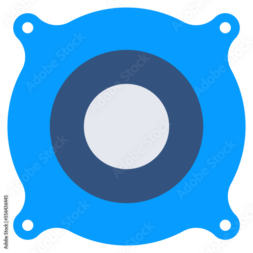 Vector design of woofer, flat icon