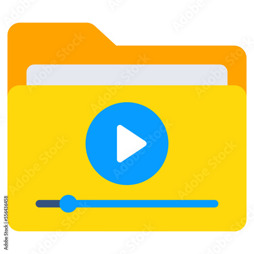 Creative design icon of video folder 