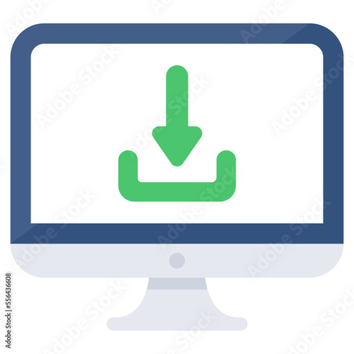 Creative design icon of online downloading 