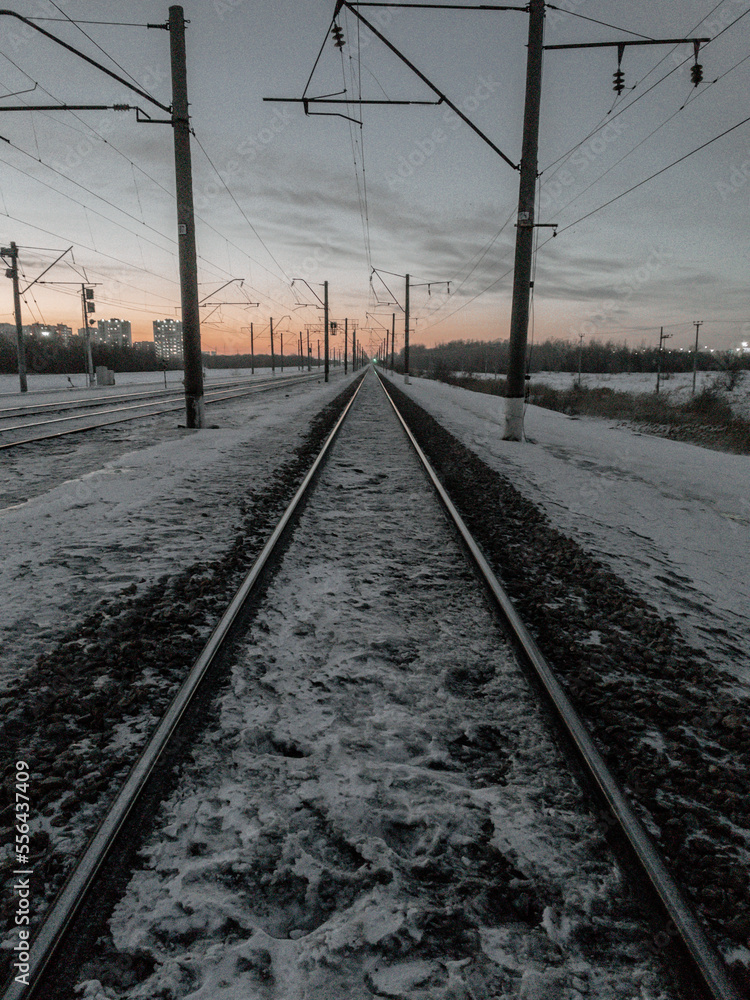 railway in the morning