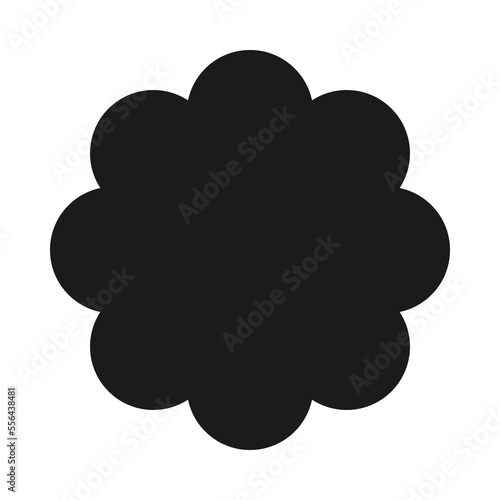 Radial Circles Scallop Silhouette Shape Icon