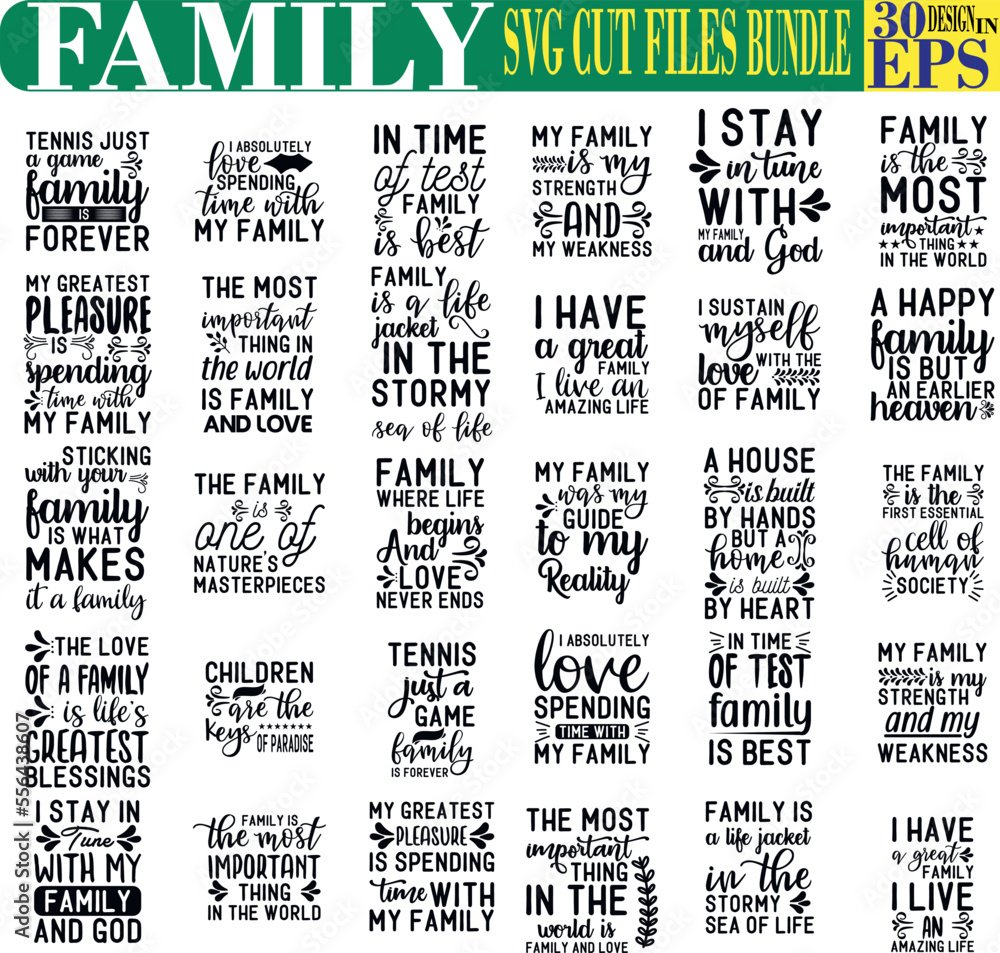 Happy Family Quotes SVG Bundle