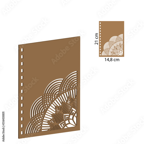 Wooden Notebook with Art laser cut. A5 Spiral Notebook with Wooden Cover. Wooden Journal laser cut file. Pretty Wooden Gift.