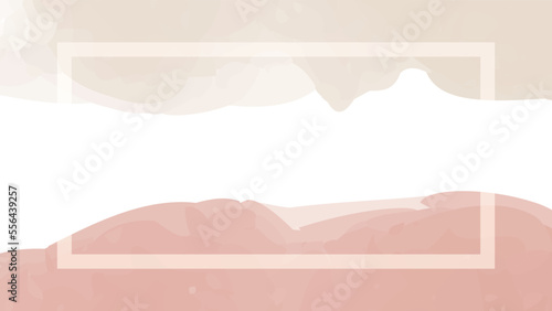 水彩筆風柔らかなくすみ背景フレームイラスト