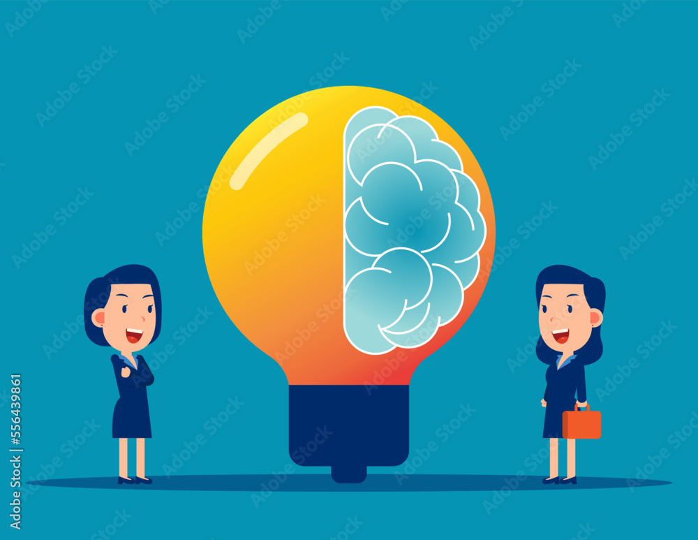 Creative brain with innovative knowledge thinking. Brainstorming process with imagination and genius approach to business Creative brain with innovative knowledge thinking. Brainstorming process with imagination and genius approach to business