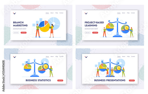 Benchmarking Landing Page Template Set. Business Characters Compare Tools For Companies, Improvement and Progress © Sergii Pavlovskyi