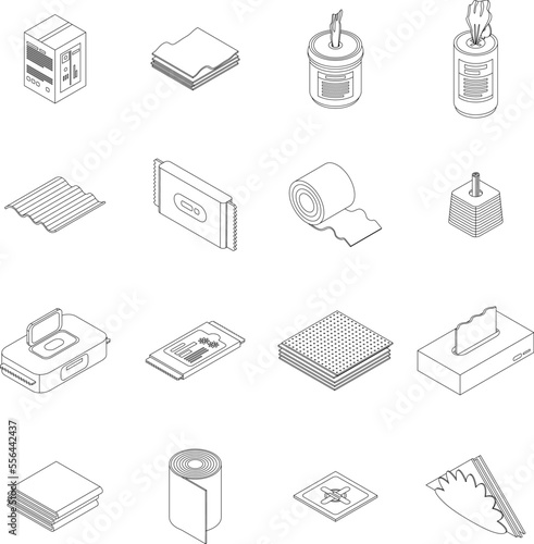 Tissue icon. Isometric of tissue vector icon for web design isolated on white background outline
