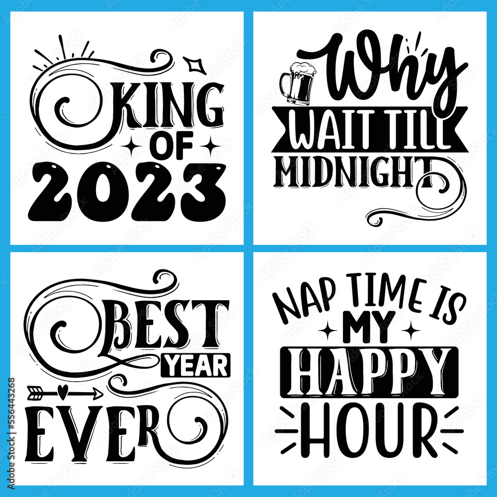 Fototapeta premium New Year Svg Design Bundle vector file