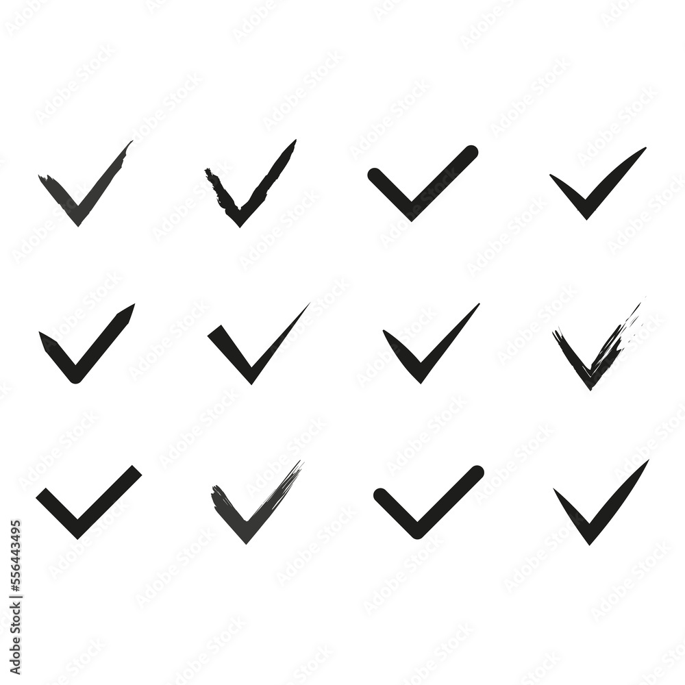 check marks icons set. Vector illustration. stock image. check marks icons set. Vector illustration. stock image.