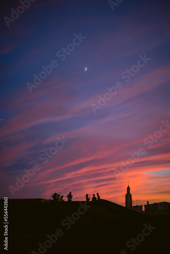 silhouette of a couple on a sunset