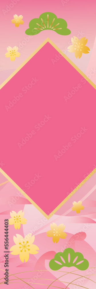 ピンクの和柄の背景素材