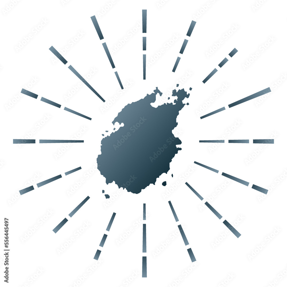 Paros gradiented sunburst. Map of the island with colorful star rays. Paros illustration in digital, technology, internet, network style. Vector illustration. Paros gradiented sunburst. Map of the island with colorful star rays. Paros illustration in digital, technology, internet, network style. Vector illustration.