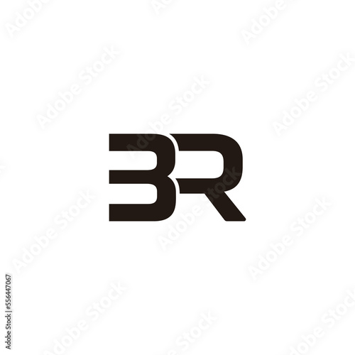 letter br simple clean geometric logo vector