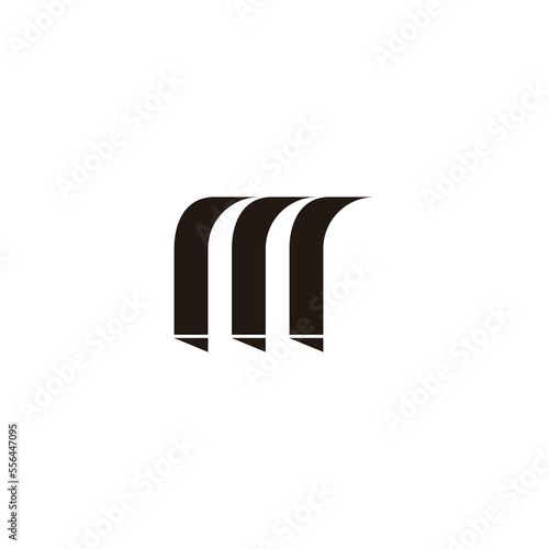 letter mr stripes geometric logo vector