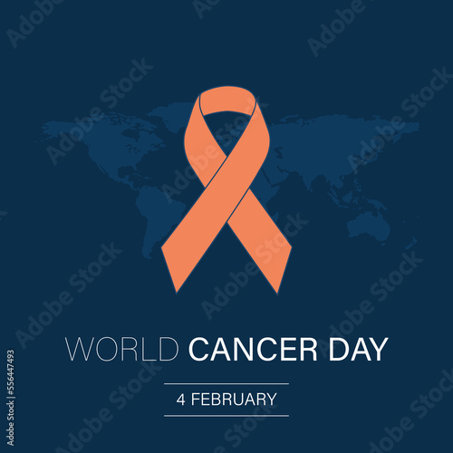 World Cancer day design card and vector mockup.