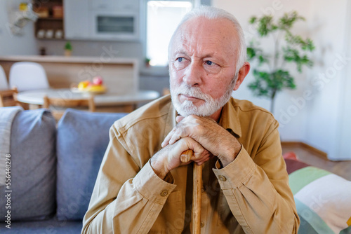 Fotografia Portrait of happy senior man with beard smiling at home