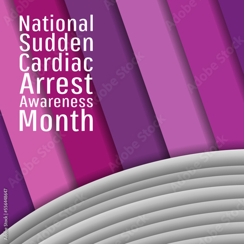 National Sudden Cardiac Arrest Awareness Month. Suitable for greeting card poster and banner