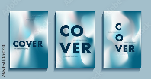 Layout hologram illustrations for sports, music event, business. Winter gradient fluid in blue, white color. Creative design in the form coral. Modern poster in the winter style.