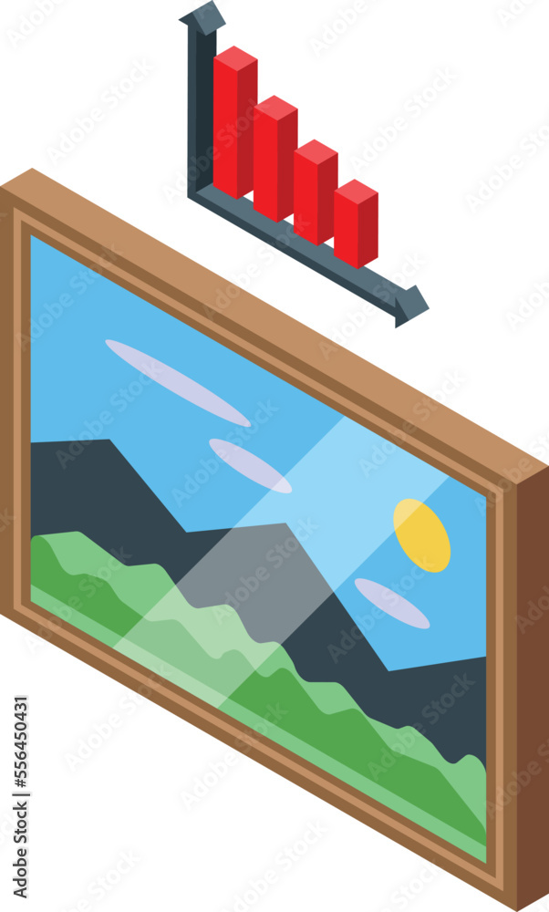 Fototapeta premium Trend picture icon isometric vector. Future work. Person corporate
