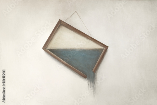 Illustration of broken surreal artistic painting of water, abstract concept