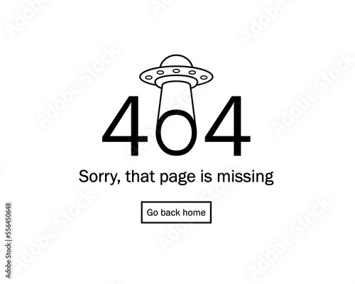 creative ufo spaceship 404 error page not found design icon symbol vector illustration	
