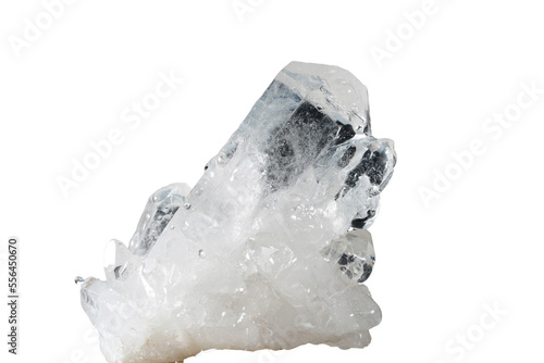 Quartz with mineral crystals photographed in the studio against a black background