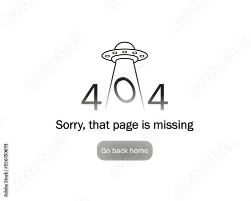 creative ufo spaceship 404 error page not found design icon symbol vector illustration