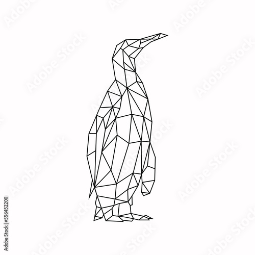 Geometric polygonal penguin logo icon vector illustration