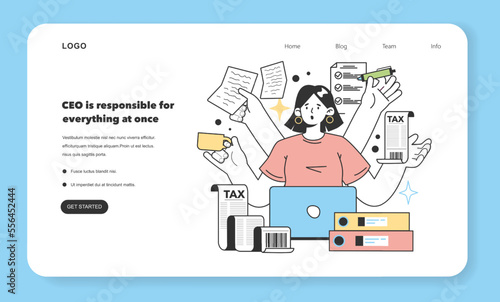 CEO is responsible for everything at once web banner or landing page