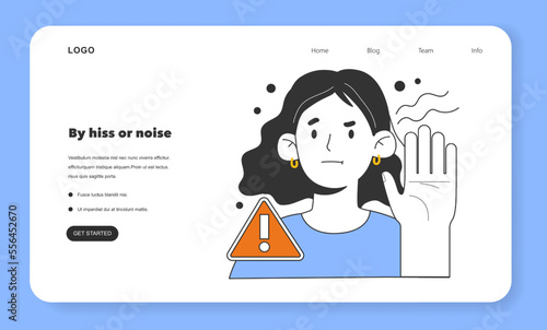 Natural gas leakage detection by hiss or noise web banner or landing page