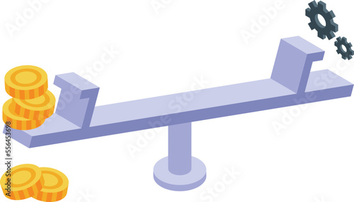 Balance bar lobbyist icon isometric vector. Pr campaign. Meeting support