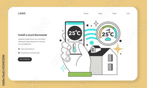 Install a smart thermostat for energy efficiency at home. Electricity