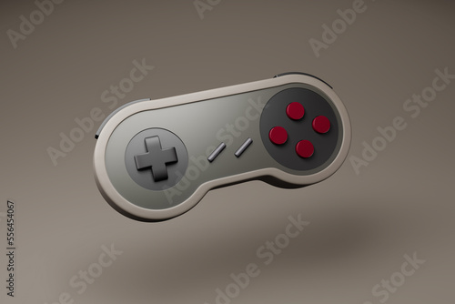 Retro game controller on 3d illustration