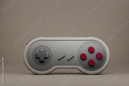 Retro game controller on 3d illustration