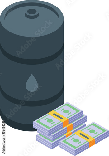 Lobbyist oil barrel icon isometric vector. Pr campaign. Meeting support