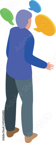 Lobbyist speaker icon isometric vector. Pr campaign. Consultant action