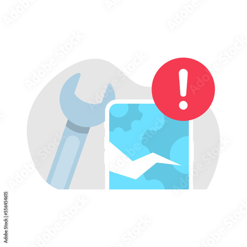 an error occurred, the page is under maintenance on mobile app concept illustration flat design vector eps10. modern graphic element for landing page, empty state ui, infographic, icon