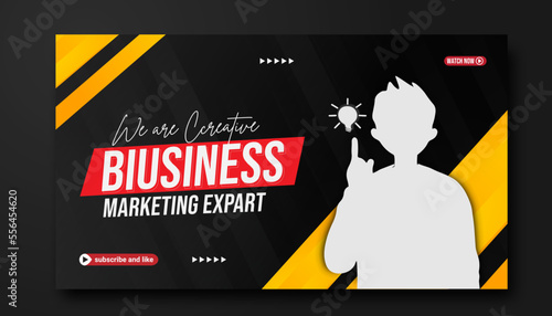 Corporate YouTube thumbnail for live workshop promotion Social media cover banner and Editable business Video Thumbnail 