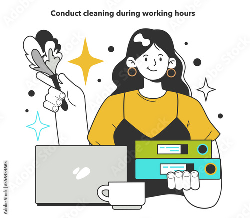 Conduct cleaning during working hours for energy efficiency at work