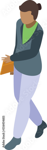 Woman lobbyist icon isometric vector. Political pressure. Lobby influence