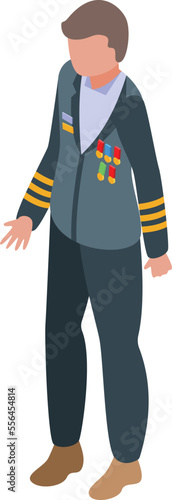 Army lobbyist icon isometric vector. Political support. Action press