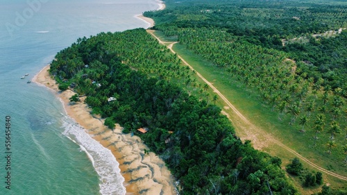 Vista aérea de praia do nordeste do Brasil. Caraíva, Satú e Corumbau - Bahia. photo