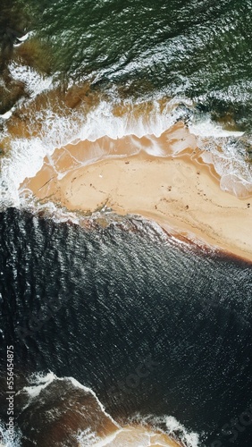 Vista aérea de praia do nordeste do Brasil. Caraíva, Satú e Corumbau - Bahia.