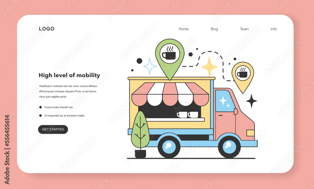 High level of mobility of small business web banner or landing page. High level of mobility of small business web banner or landing page.