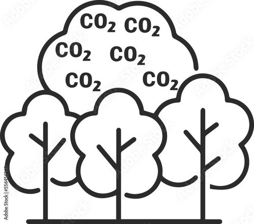 Capture and storage CO2 icon, CO2 recycling icon black vector