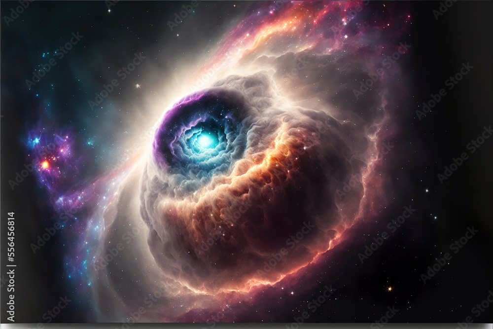 beautiful colorful abstract supernova explosion nebula in space with stars, made with generative ai beautiful colorful abstract supernova explosion nebula in space with stars, made with generative ai