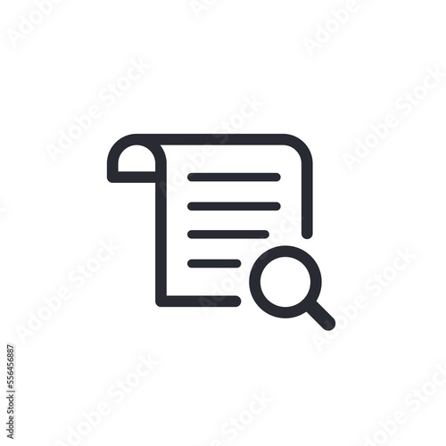 Document icon. Personal document. Contract. Worksheet icon. File icon. Pictogram letter. Survey. Print document. Notes. Letter. Agreement sign. Document search. File search. Magnifying glass. Search