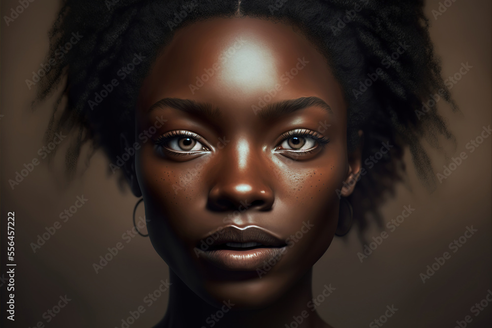 Beautiful african woman portrait, made with generative ai Stock ...